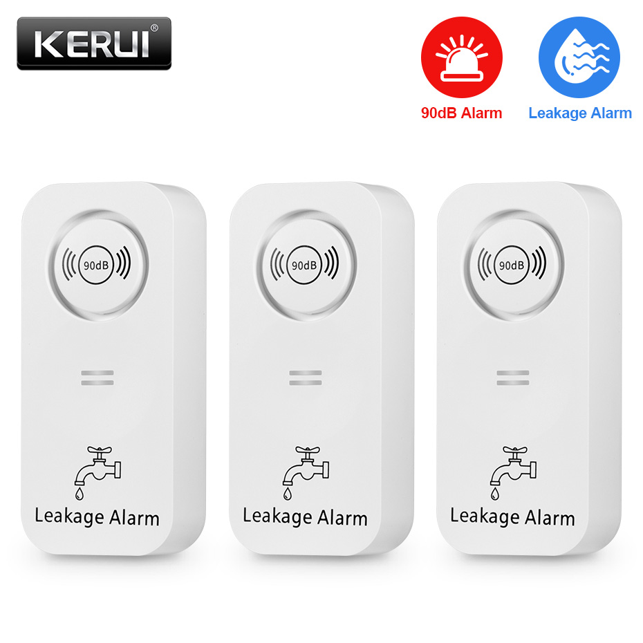 Home Security Outdoor - KERUI Wireless Water Sensor 90dB Alarm