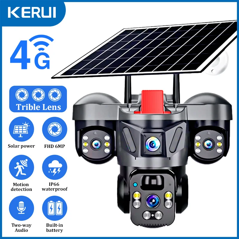 Home Security Monitoring System - KERUI PTZ Esterno 6MP 4G SIM